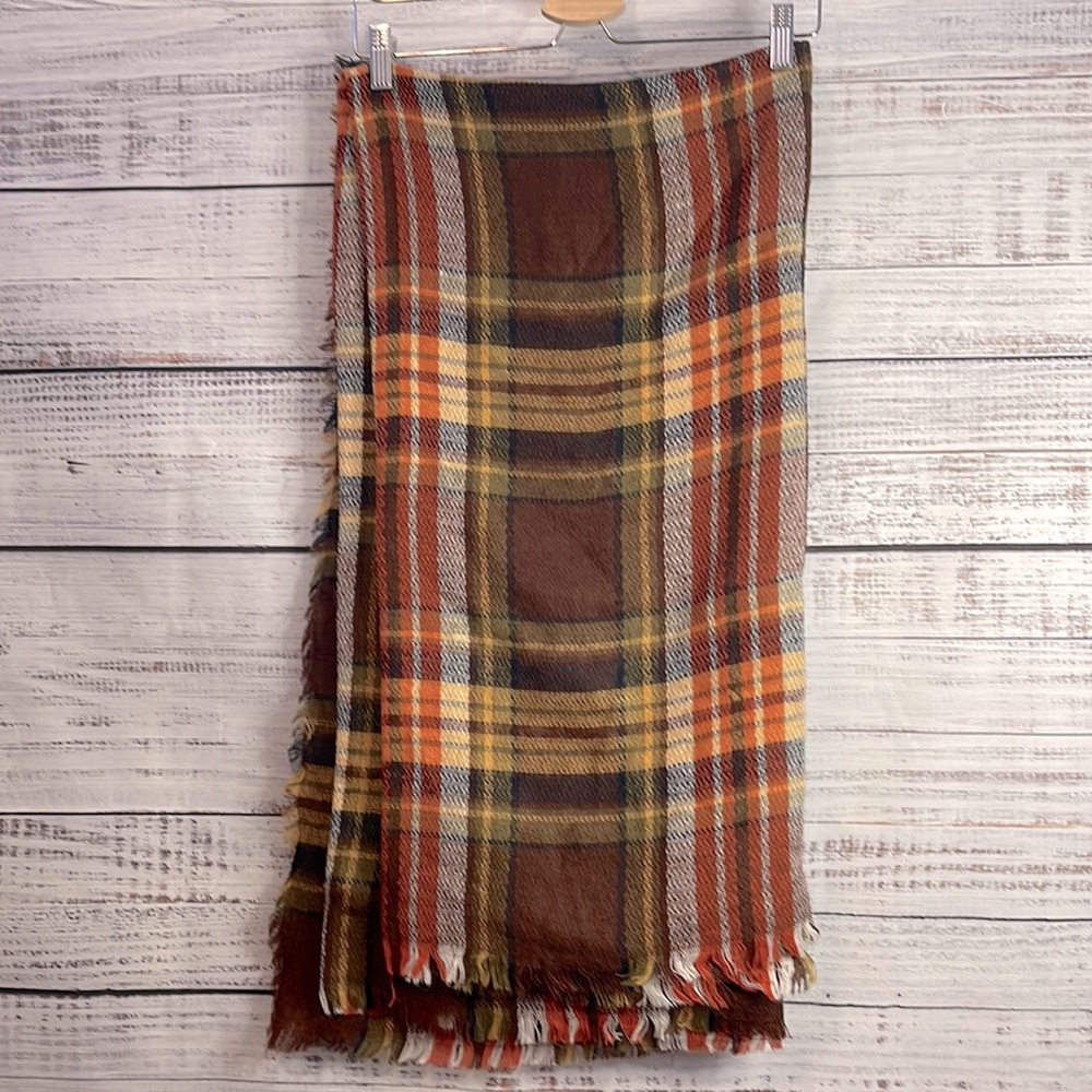 🔥 SALE Brown Plaid Wrap Scarf